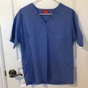 Light blue scrubs top